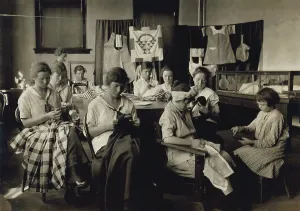Sewing Prints: Deaf-mute girls sewing and darning in a training school in Sulphur