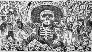 Graveyard Prints: Detail of death from Calaveras del monton