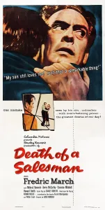 DEATH OF A SALESMAN, top: Fredric March on poster art, 1951