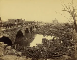 Bridges Prints: Debris at Pennsylvania Railroad stone bridge