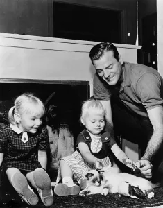 Guitar Prints: Decathalon Champion Bob Mathias with children