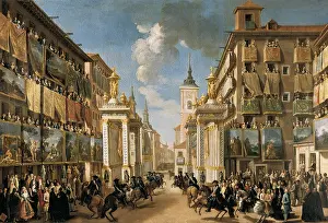 Guard Prints: Decorations of Platerias Street in occasion of the entrance into Madrid of Charles III