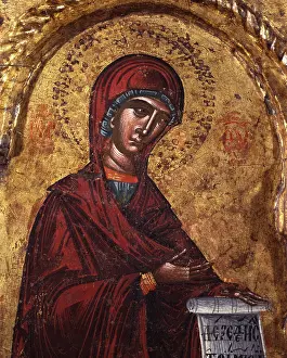 Nicholas Prints: Deesis with Apostoles, by Nicholas, tempera on wood - Albania. Detail