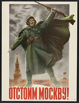 Moscow Prints: Defend Moscow! Soviet World War 2 poster of 1941