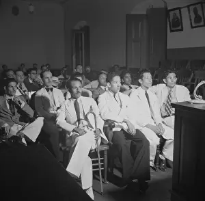Latinos Prints: Defendants during the trial of Nationalists at former Spanish Army barracks