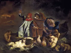 Dante Alighieri 1265 1321 Prints: DELACROIX, Eugne (1798-1863). Dante and Virgil or The Barque of Dante (La Barque de Dante)