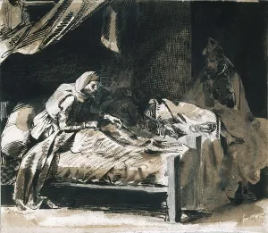 DELACROIX, Eugne (1798-1863). Military Hospital Interior. 1824. Romanticism. Drawing. UNITED STATES OF AMERICA. Chicago. Art Institute of Chicago
