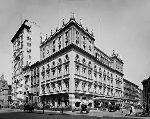 Cityscape Prints: Delmonico's restaurant at the corner of 5th Ave. and 44th St. in 1903