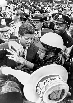 Supporters Prints: Democratic Presidential nominee John Kennedy campaigning