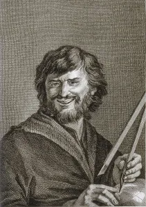 DEMOCRITUS (460-370 BC). Etching. AISA/Everett Collection**US SALES ONLY**