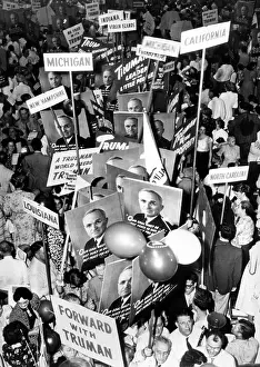 Conventions Prints: Demonstration for President Truman at the National Democratic Convention