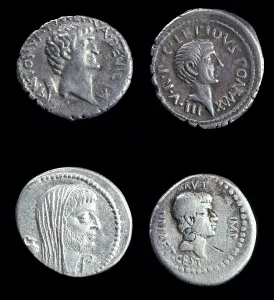 Coin Prints: Four denarius depicting Mark Antony