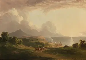 Columbus Prints: DEPARTURE OF COLUMBUS FOR THE NEW WORLD, by Asher Brown Durand, ca. 1842-1834