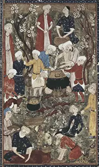 Persians Prints: Depiction of a banquet's preparation