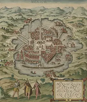 Mexico Prints: Depiction of Tenochtitlan, Mexico