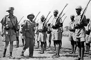 Reviews Prints: Deposed Ethiopian leader, Haile Selassie inspecting Ethiopians soldiers fighting with the British in Egypt