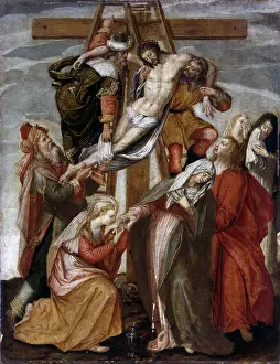 Handkerchief Prints: Deposition, after Maarten de Vos