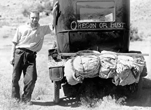 Depression Prints: The Depression. Vernon Evans (with his family) and his Model T Ford