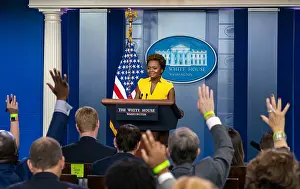 Reporters Prints: Deputy Press Secretary Karine Jean-Pierre gave her first White House press briefing