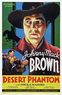 Silhouette Prints: DESERT PHANTOM, US poster art, Johnny Mack Brown, 1936