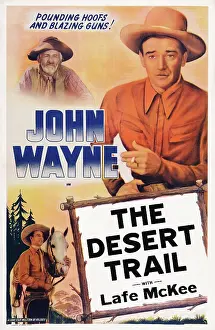 Grizzled Prints: THE DESERT TRAIL, US poster art, Gabby Hayes, John Wayne, 1935