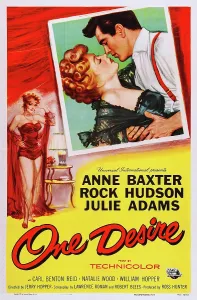 Embrace Prints: ONE DESIRE, US poster art, from left: Anne Baxter, Rock Hudson, 1955