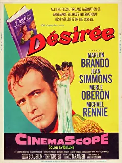 Hands Behind Head Prints: DESIREE, l-r: Marlon Brando, Jean Simmons on US poster art