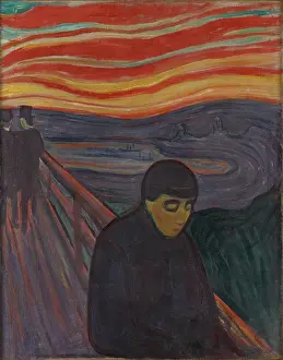 Expressionism Prints: Despair, 1894, Edvard Munch, 1863-1944, Norwegian Expressionist painting, oil on canvas