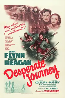 Errol Prints: DESPERATE JOURNEY, top right from left: Errol Flynn, Nancy Coleman, 1942