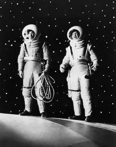 Powers Prints: DESTINATION MOON, from left: Dick Wesson, Tom Powers, 1960