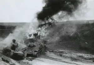 Lcgr1406 Prints: Destroyed Soviet tanks at Junourcia