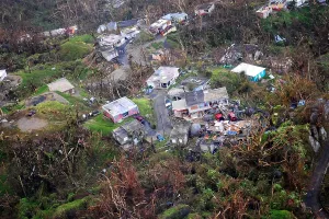 Debris Prints: Destruction of houses in Puerto Rico seen from National Guard reconnaissance flight