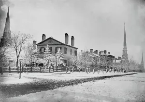 Michigan Prints: Detroit Michigan in 1870. South West corner of Fort and Griswold Street