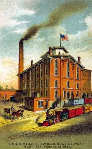 Detroit Prints: Detroit. Union Mills, Detroit Michigan. Color lithograph, 1895