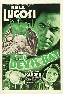 Phposters Prints: THE DEVIL BAT, Bela Lugosi (top), Suzanne Kaaren (bottom), 1940
