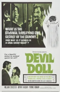 Puppet Prints: DEVIL DOLL, top and bottom l-r: Bryant Haliday, Yvonne Romain on poster art, 1964