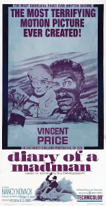 Images Dated 27th November 2013: DIARY OF A MADMAN, US poster, from left: Nancy Kovack, Vincent Price, 1963