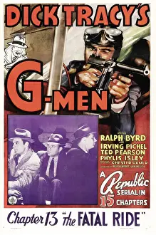 Ralph Prints: DICK TRACY'S G-MEN, Ralph Byrd (as Dick Tracy) in Chapter 13: The Fatal Ride, 1939