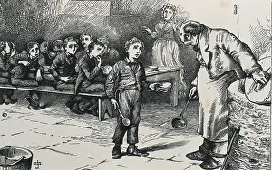 DICKENS, Charles (1812-1870). Illustration of a scene from the novel "Oliver Twist" or "The Parish Boy's Progress" by Charles Dickens. Engraving