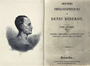 Philosophy Prints: DIDEROT, Denis (1713-1784). Frontispiece of Denis Diderot's 'Oeuvres Philosophiques'