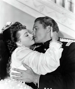Wbdvd20 Prints: THEY DIED WITH THEIR BOOTS ON, Olivia de Havilland, Errol Flynn, 1941