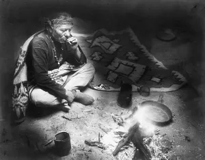 Dinner Prints: After dinner smoke, Navajo Indian