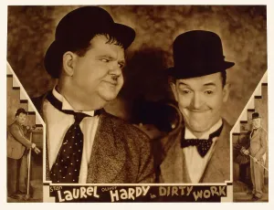 Images Dated 26th April 2016: DIRTY WORK, US lobbycard, from left: Oliver Hardy, Stan Laurel, (aka Laurel & Hardy), 1933