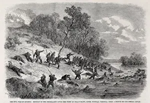 Shooting Prints: Disastrous retreat of the Union soldiers after the fight at Ball's Bluff