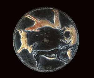 Kidney Stone Prints: Disk with dogs chasing a gazelle