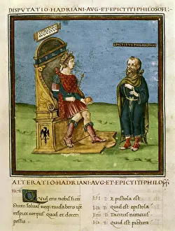 Hadrian 76 138 Prints: Dispute between the Emperor Adrian and Epictetus