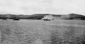 Shelling Prints: Distant view of US Maines landing at Guantanamo