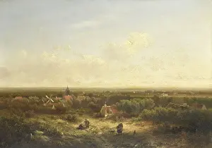 Settlement Prints: Distant View with a Village, by Pieter Lodewijk Francisco Kluyver