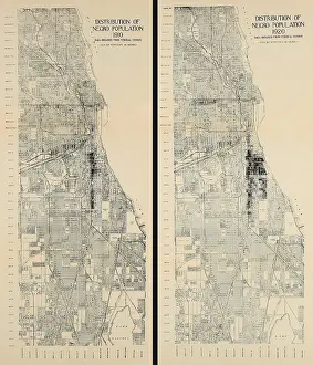 Migration Prints: Distribution of African American population in Chicago in 1910 and 1920