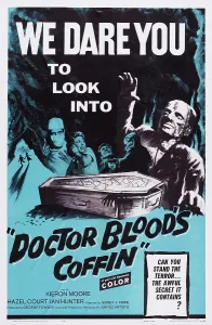 Doctors Smock Prints: DOCTOR BLOOD'S COFFIN, US poster art, Kieron Moore, Hazel Court, 1961